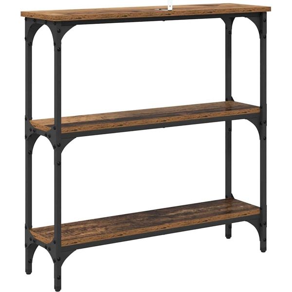 Vidaxl Consolle Con Ripiano In Legno Di Recupero 75 X 22,5 X 75 Cm Materiale A Base Di Legno-image