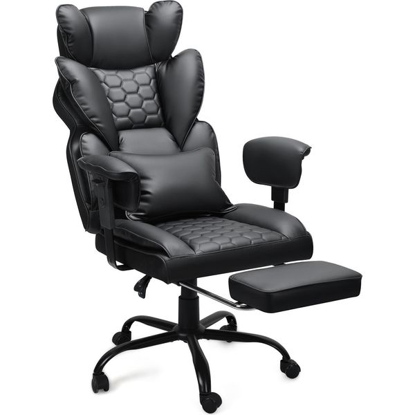 Sedia Da Gioco Bettizia Sedia Da Ufficio Ergonomica Con Poggiapiedi Regolabile Portata 150 Kg Supporto Lombare 135° Sedia Per Pc Sedia Da Scrivania-image