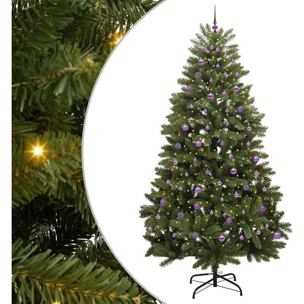 Vidaxl Albero Di Natale Artificiale Verde 270 Cm In Pvc E Metallo-image