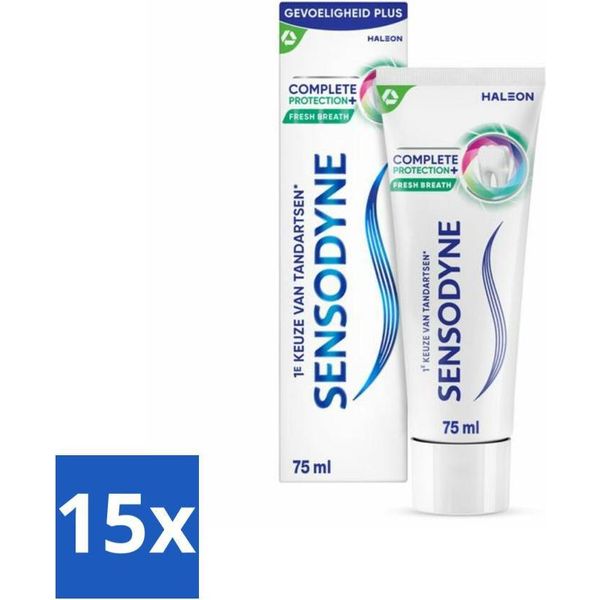 Sensodyne - Dentifricio - Protezione Completa + Alito Fresco - Alito Fresco - 75 Ml - Confezione Risparmio - 15 Pezzi-image