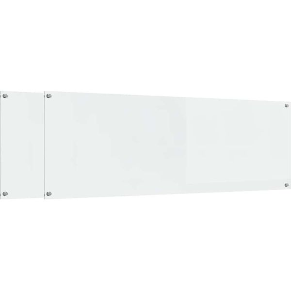Vidaxl Alzatina Per Cucina 2 Pezzi Trasparente 120 X 40 Cm Vetro Temperato-image