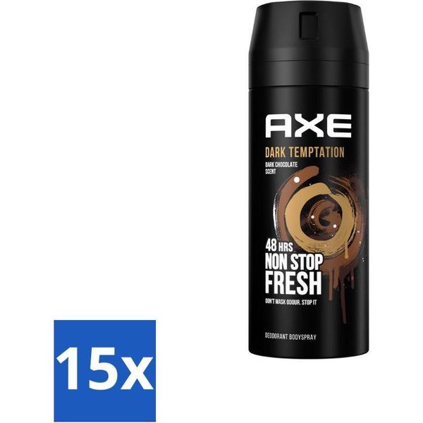 Axe - Deodorante Spray - Dark Temptation - Profumo Di Cioccolato - Freschezza Seducente - 150 Ml - Confezione Risparmio - 15 Pezzi-image