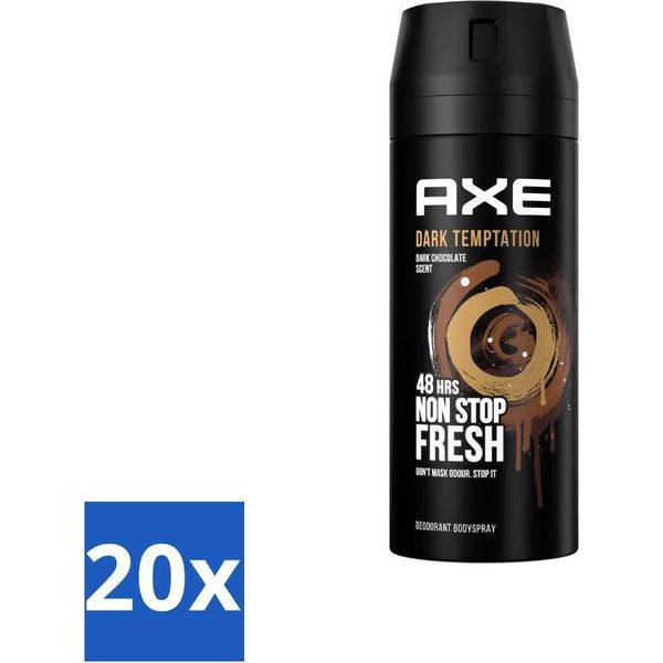 Axe - Deodorante Spray - Dark Temptation - Profumo Di Cioccolato - Freschezza Seducente - 150 Ml - Confezione Risparmio - 20 Pezzi-image