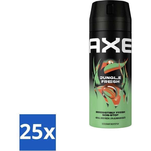 Axe - Deodorante Spray - Jungle Fresh - Profumo Tropicale - Rinfrescante - 150 Ml - Confezione Risparmio - 25 Pezzi-image