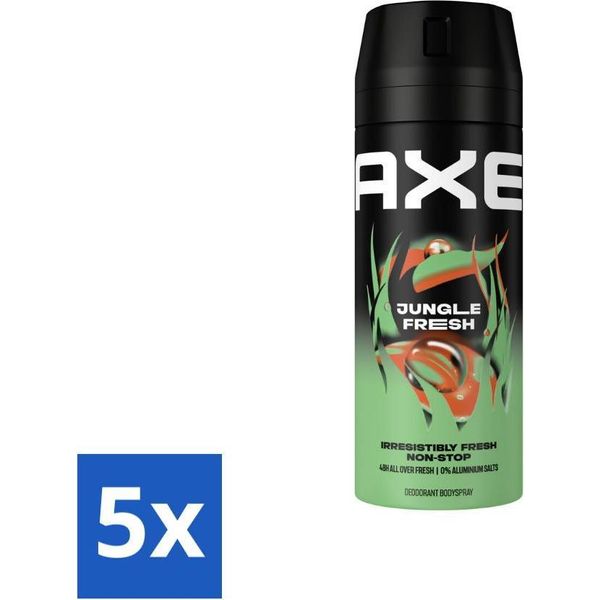 Axe - Deodorante Spray - Jungle Fresh - Profumo Tropicale - Rinfrescante - 150 Ml - Confezione Risparmio - 5 Pezzi-image