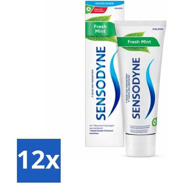 Sensodyne - Dentifricio - Menta Fresca - Alito Fresco - 75 Ml - Confezione Risparmio - 12 Pezzi-image