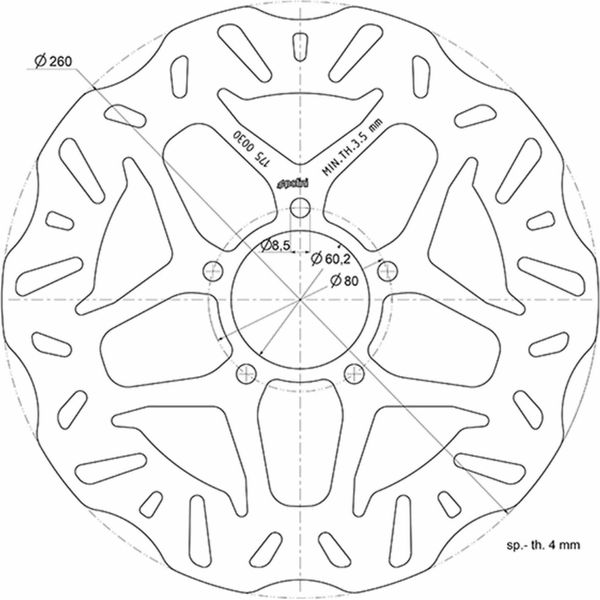 Disco Freno Polini D.260 Per Aprilia Scarabeo 125-image