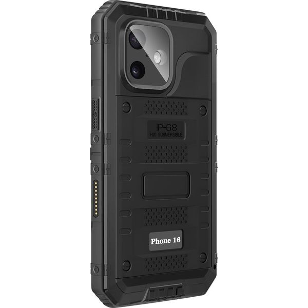 Avizar, Custodia Impermeabile Iphone 16 IP68 Bordo Rinforzato Antiurto, Nero-image