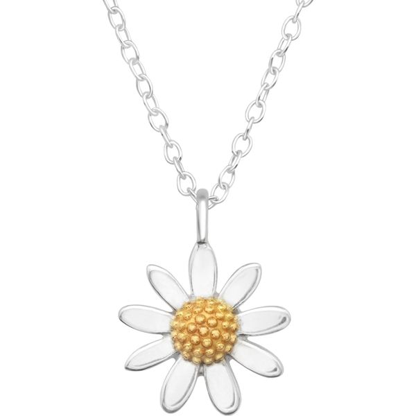 Collana Con Margherita In Argento Sterling Giallo Taglia Unica Maxte-image