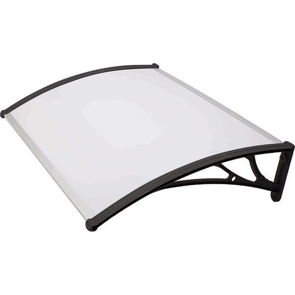 Milanihome.It - Pensilina In Policarbonato Porta Ingresso 80X100 Di Design Ultraresistente Cm 80 X 100 / P.75 X 95Di Coloretrasparente-image