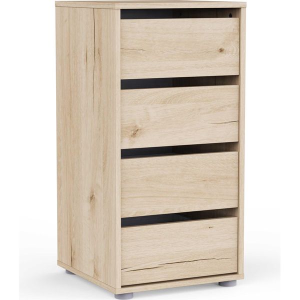 Cassettiera Blokty - 40X40X76Cm - 4 Cassetti - Decoro Rovere-image