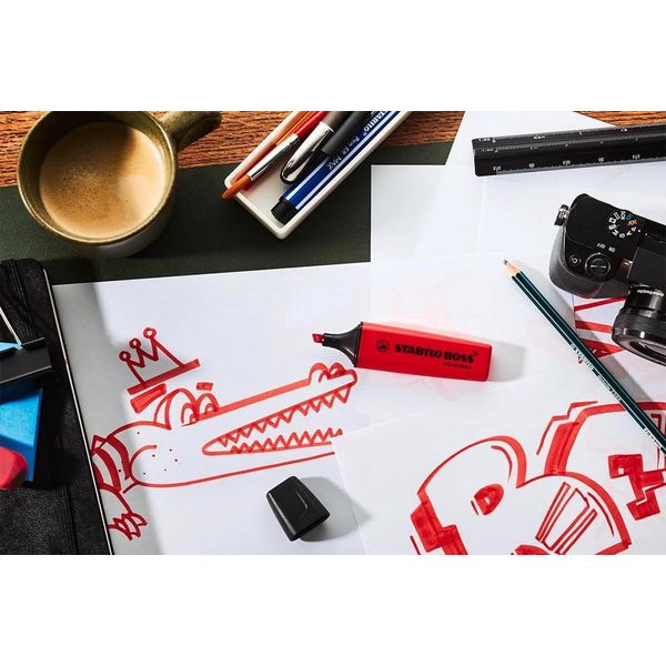 Evidenziatore Stabilo - Stabilo Boss Original Realred - Singolo Pennarello - Rosso-image
