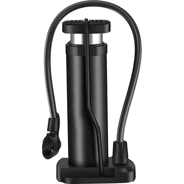 Avizar, Mini Pompa A Pedale Manuale 17 Cm In Alluminio, Portatile E Versatile, Nera-image