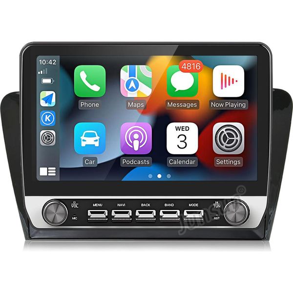 Autoradio Android 15 Da 10,1 Pollici 2+64 Gb Per Skoda Octavia Iii 3 5E 2013-2018 Wireless Carplay Android Auto Wifi Gps Navi Rds Dsp Dab+ Bt Con Manopola-image