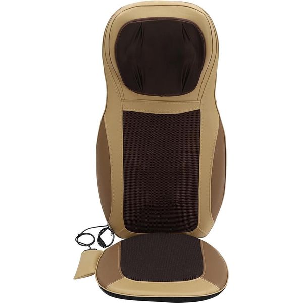 Coprisedile Massaggiante Shiatsu - Cuscino Per Schiena E Collo - 70 W - 3 Tipi Di Massaggio - Funzione Riscaldamento - Regolabile In Altezza - Beige Chiaro-image