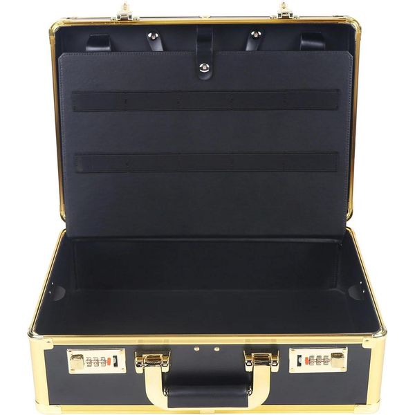 Valigetta Da Parrucchiere - Cassetta Portautensili/Organizer Portatile - Professionale - Versione Da Viaggio - Per Tagliacapelli E Rifinitori - Per Forbici E Pettini - Oro-image