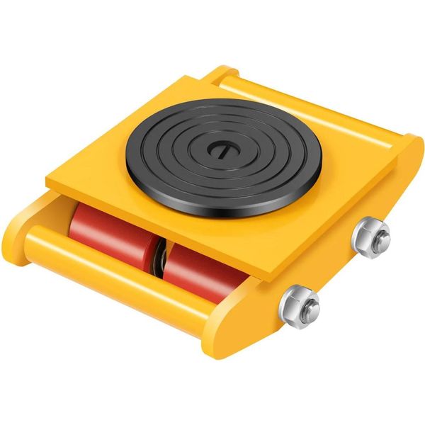 Carrello Per Il Trasporto Di Macchinari - Dolly - Carico Pesante - Capacità Di Carico 6 T - Per Impianti Industriali - Acciaio Legato - Giallo-image