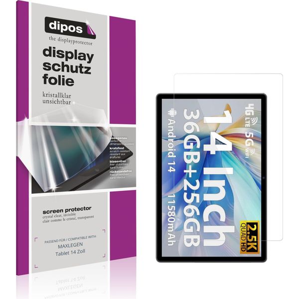 2X Pellicola Protettiva Per Maxlegen Tablet 14 Zoll Protezione Schermo Claro Display Dipos-image