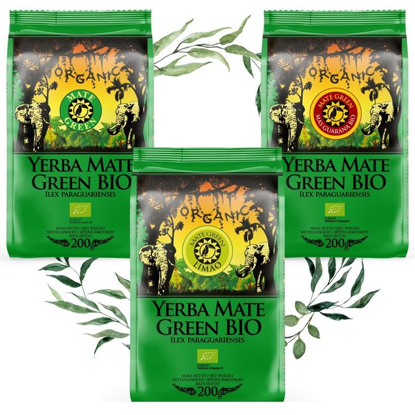 Tè Yerba Mate Mate Greenorganic Set 3X200G - Mate Greenorganic 200G, Mate Greenguarana 200G, Mate Greenlimao 200G - Essiccato All'aria-image