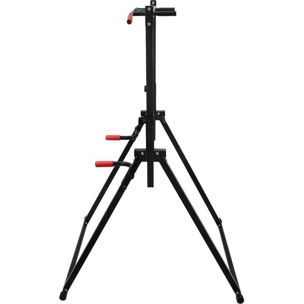 Barra Per Trazioni / Pull Up Bar - Montaggio A Parete - Regolabile In Altezza Da 1,75 A 2,3 M - Carico Massimo 200 Kg - Acciaio Al Carbonio E Impugnatura In Pvc - Parete Del Tubo 1,2 Mm - Nero-image