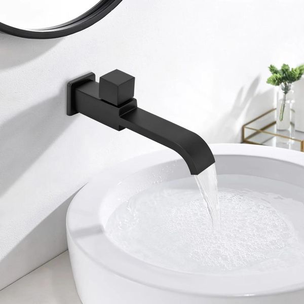 Rubinetteria Per Bagno - Rubinetto Da Lavabo Con Montaggio A Vista - Corpo In Acciaio Inossidabile - Nucleo Della Valvola In Ottone - Resistente Alla Corrosione - Durevole-image