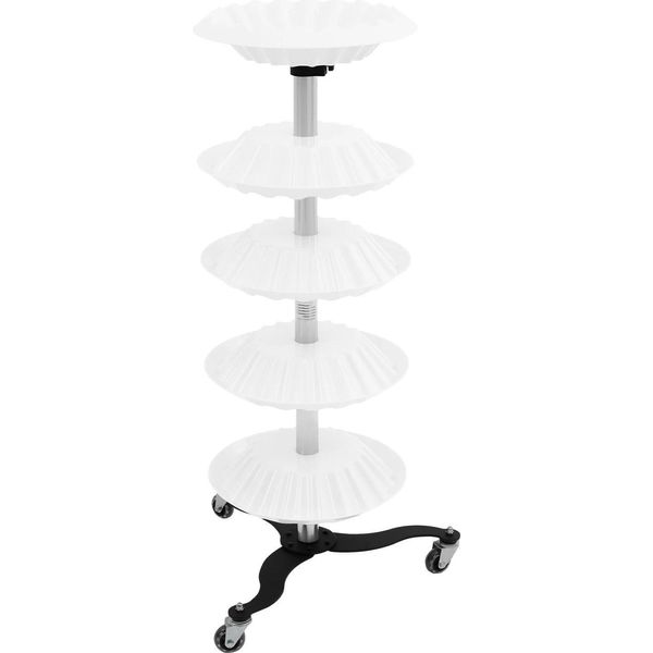 Espositore Per Smalti - Scaffale Girevole - 5 Ripiani - Con Rotelle - Carrello Per Casa E Salone Di Bellezza - Bianco-image