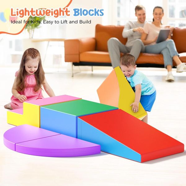 Mattoncini In Schiuma Per Bambini - Set Da 6 In Schiuma Di Lattice - Mattoncini Morbidi - Grandi E Morbidi - Giocattoli Didattici - Per Neonati E Bambini Piccoli - Rosso-image