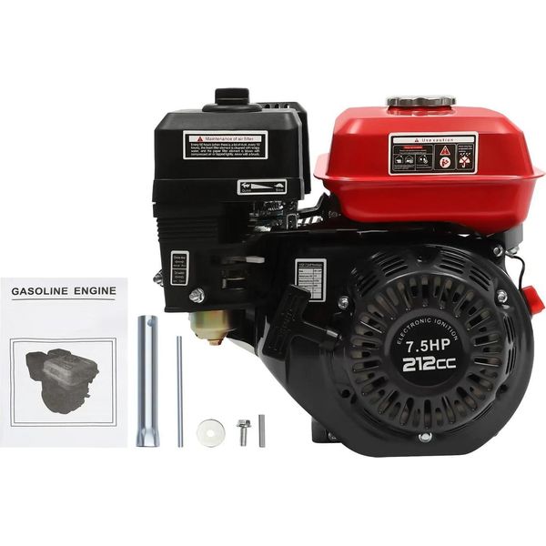 Motore A Benzina 7,5 Cv - 170F - 212 Cm³, 4 Tempi, Raffreddato Ad Aria, 4 Kw, 3600 Giri/Min, Avviamento A Fune - Nero-image