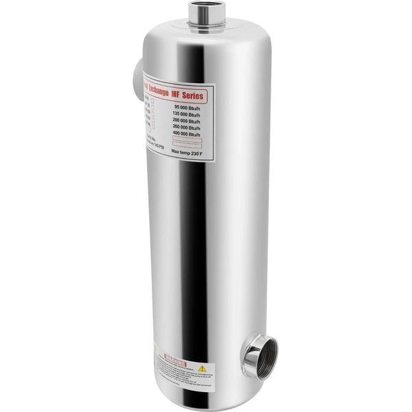 Scambiatore Di Calore Per Piscina - Scambiatore Di Calore 60 Kw - Acciaio Inossidabile SS304 - Per Piscine E Spa - Riscaldamento Dell'acqua Della Piscina - Argento-image
