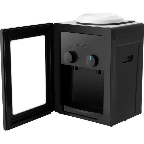 Erogatore Elettrico Di Acqua - Erogatore Di Acqua Calda/Fredda - 550 W Riscaldamento - 75 W Raffreddamento - Regolazione Termostatica - Acciaio Inossidabile - Nero-image