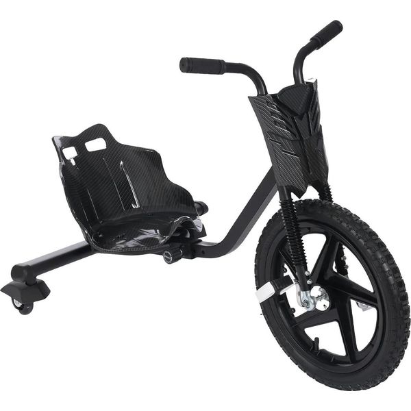 Triciclo Da Drift Per Bambini - Drift Trike - Luci Posteriori - Sedile Regolabile - Pedali Antiscivolo - Carico Massimo 80 Kg - Robusto - Nero-image