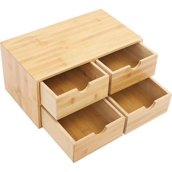 Organizer Da Scrivania - Cassettiera - 4 Cassetti - Salvaspazio - Resistente - Versatile - Ufficio E Casa - Per Articoli Di Cancelleria-image