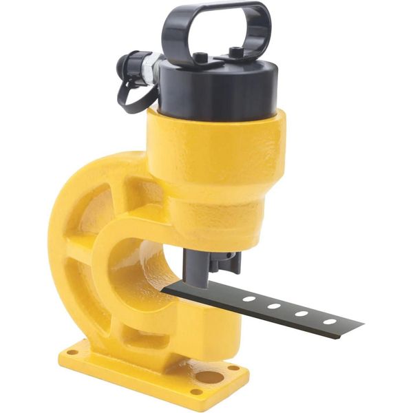 Punzonatrice Idraulica E Pressa Foratrice - Capacità 31 T - Set Con 4 Matrici Di Punzonatura - Sporgenza 9,5 Cm - Per Rame, Ferro, Alluminio, Acciaio - Compatta E Resistente-image