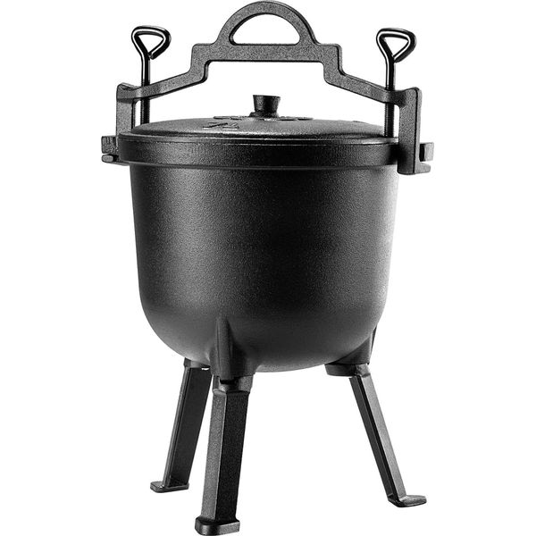 Caldaia - Caldaia In Ghisa Da 7 L - Per Falò - Per Barbecue A Carbonella - Con Cucchiaio-image