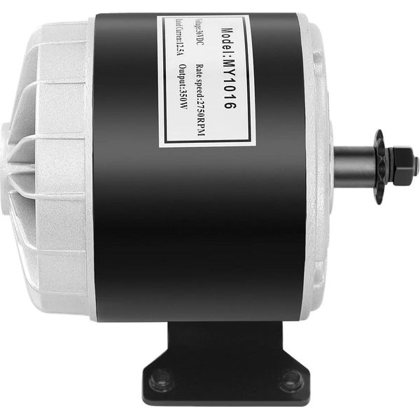 Motore A Corrente Continua Per E-Scooter/Go-Kart - MY1016 - 36 V 350 W - Motore A Spazzole - Coppia Elevata - Pignone 11T - 2750 Giri/Min - IP54 - Nero-image