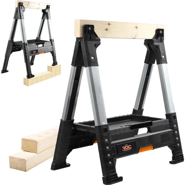 Cavalletto Per Sega Per Legno - Supporto Per Taglio Legno/Cavalletto Da Lavoro - Per Legno E Legna Da Ardere - Officina E Cantiere-image