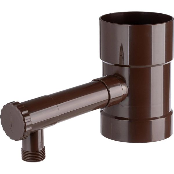 Raccoglitore Di Acqua Piovana - Tubo Di Scarico - Con Valvola Di Chiusura - Ø 100 Mm - Marrone-image