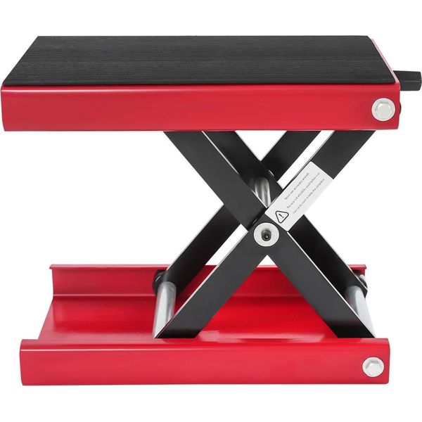 Sollevatore Per Moto - Sollevatore Indipendente - Capacità Di Carico 500 Kg - Regolabile In Altezza Da 9,3 A 35 Cm - Acciaio #45, Gomma - Per Officina - Rosso-image