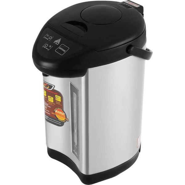 Erogatore Di Acqua Calda - Bollitore Elettrico Da Tavolo - Capacità 4 L - Riscaldamento Rapido 750 W - Spina Ue 220 V - Acciaio Inossidabile 304 - Rubinetto A Pressione - Nero-image
