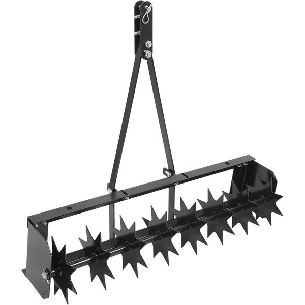 Arieggiatore Per Prato/Arieggiatore Manuale - Arieggiatore Manuale A Punta - 8 Rebbi, Aerazione Del Terreno, Migliore Drenaggio, Cura Del Prato - Nero-image