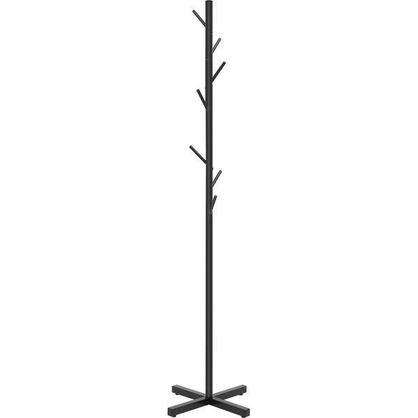 Appendiabiti A Forma Di Albero In Metallo - Appendiabiti/Attaccapanni Indipendente - Più Ganci - Per Corridoio E Camera Da Letto - Da Assemblare - Nero-image