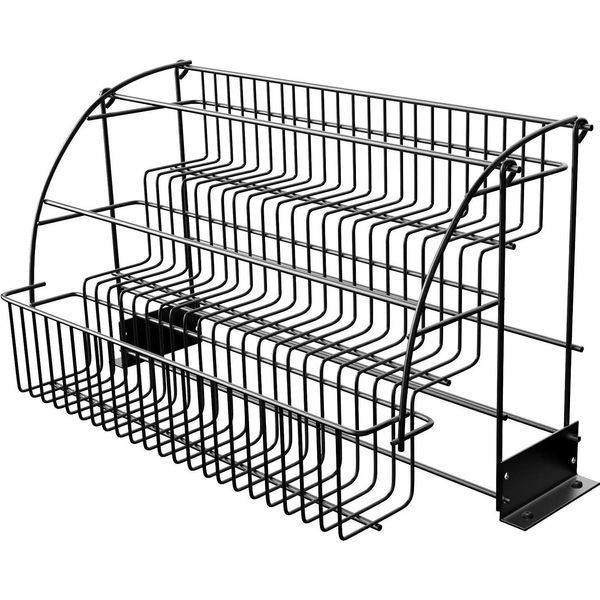 Scaffale Per Spezie Per Armadio Da Cucina - Scaffale Ribaltabile A 3 Ripiani - Girevole - Pieghevole - Ferro - Facile Accesso - Nero-image