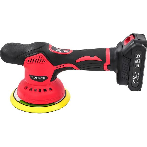 Lucidatrice Per Auto - Lucidatrice Senza Fili - 350 W - 8 Livelli - 2800-5500 Giri/Min - Batteria Da 2000 Mah - 100-240 V - 9 Tamponi Di Lucidatura-image