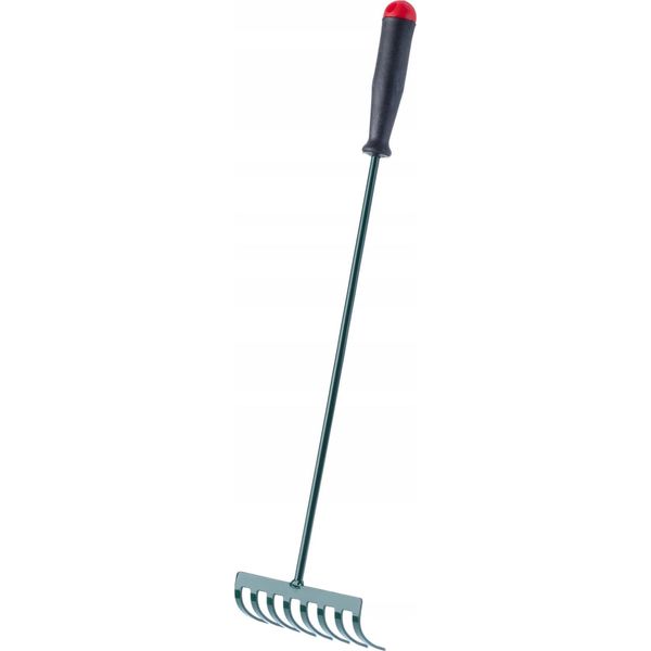 Rastrello Da Giardino - Rastrello Manuale - 8 Denti - 60 Cm - Con Manico-image