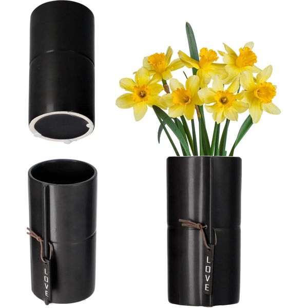 Vaso Da Fiori In Ceramica - Coprivaso/Fioriera - Dimensioni Gigante (Giant) - Nero-image