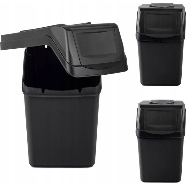 Pattumiere - Set Per La Raccolta Differenziata - Set Da 3 - 3×25 L-image