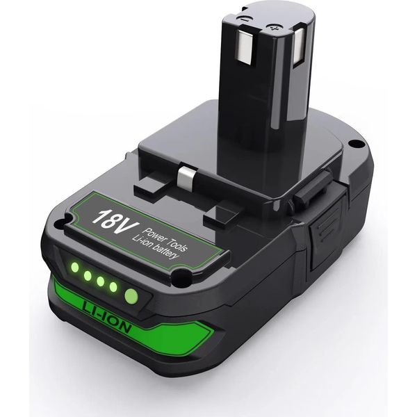 Batteria Di Ricambio - 18 V Li-Ion - 3000 Mah - Compatibile Con P107/P108/RB18L50 - Per Utensili A Batteria - 1 Pezzo - Viola-image