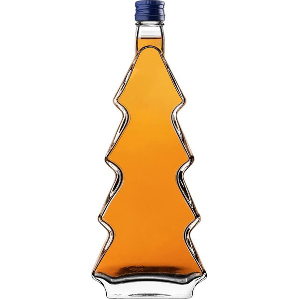Bottiglia Di Vetro A Forma Di Albero Di Natale - Bottiglia - 500 Ml - Tappo A Vite - Adatta Al Contatto Con Gli Alimenti Fcm - Riutilizzabile - 1 Pezzo - Blu Scuro-image