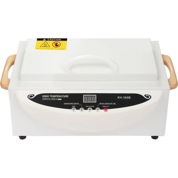 Sterilizzatore Ad Aria Calda 1 L Per Saloni Di Bellezza - KH-360B - 500 W - Temperatura 0-250 °C - Timer 0-90 Min - AC220-240 V 50-60 Hz - Acciaio Inossidabile - Bianco-image