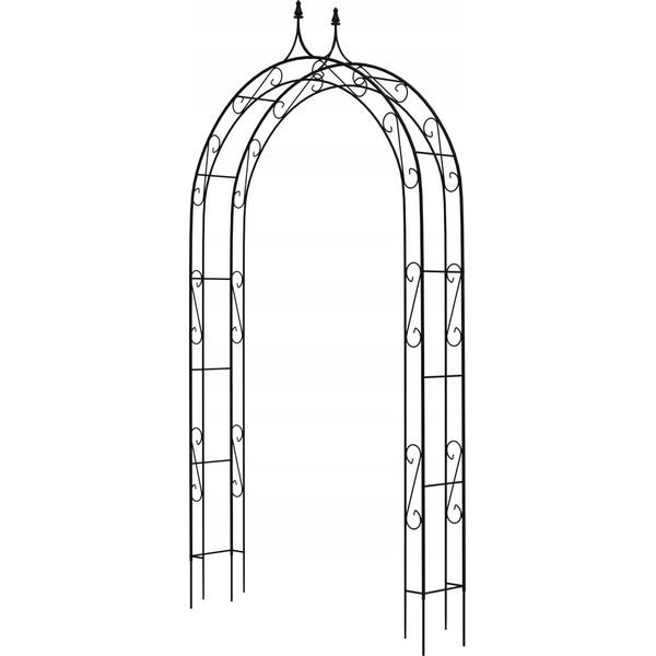 Pergola Da Giardino - Arco Metallico Per Rose - Altezza 281 Cm - Per Rose Rampicanti E Piante Rampicanti - Struttura Robusta - Nero-image